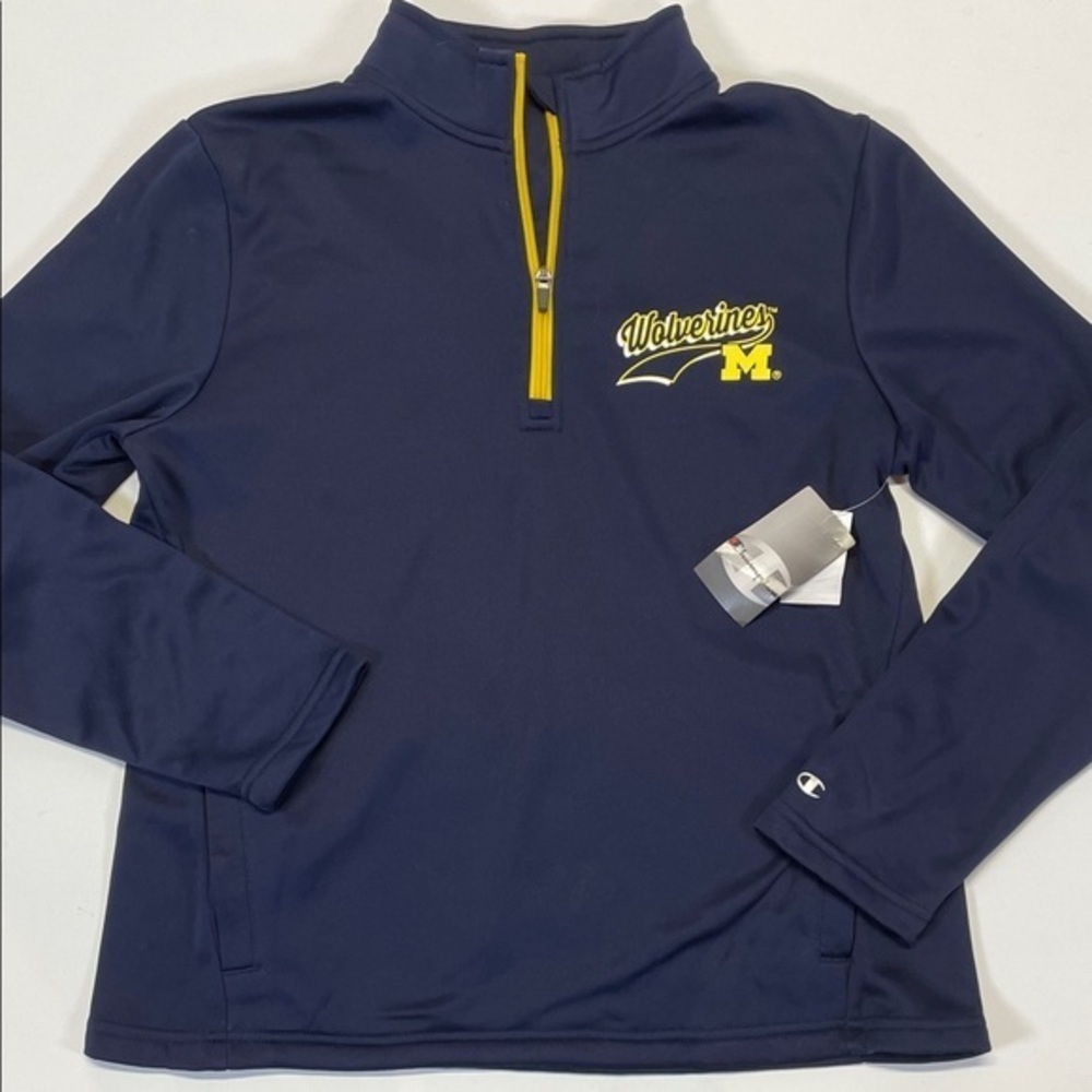 Champion Michigan Wolverines 1/4 Pullover Women’s XL NCAA Navy